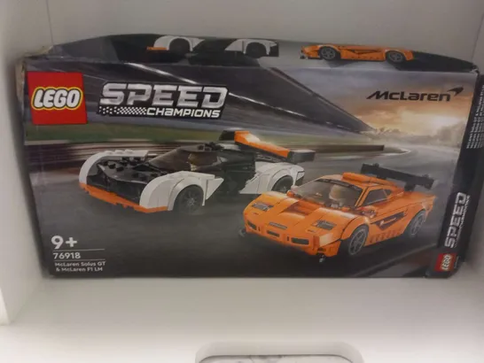 BOXED LEGO SPEED CHAMPIONS 76918 MCLAREN SOLLUS GT AND MCLAREN F1 LM