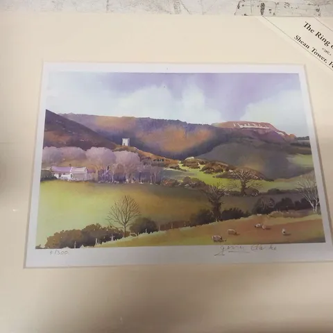 MOUNTED THE RING OF GULLION SHEAN TOWER, FORKHILL GERRY CLARKE SIGNED PRINT