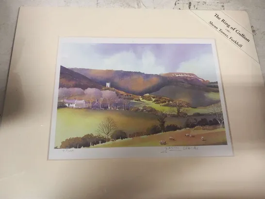 MOUNTED THE RING OF GULLION SHEAN TOWER, FORKHILL GERRY CLARKE SIGNED PRINT