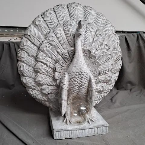 BOXED MY GARDEN STORIES FANNED PEACOCK SCULPTURE