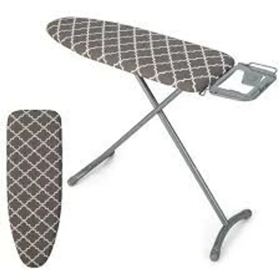 BOXED COSTWAY FOLDABLE IRONING BOARD WITH IRON REST EXTRA COTTON COVER - GREY