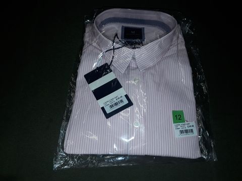 CREW CLOTHING CLASSIC FIT PINK/WHITE STRIPED SHIRT - 12