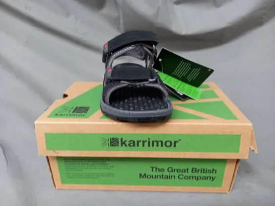 BOXED PAIR OF KARRIMOR KIDS OPEN TOE SANDALS IN BLACK UK SIZE 8