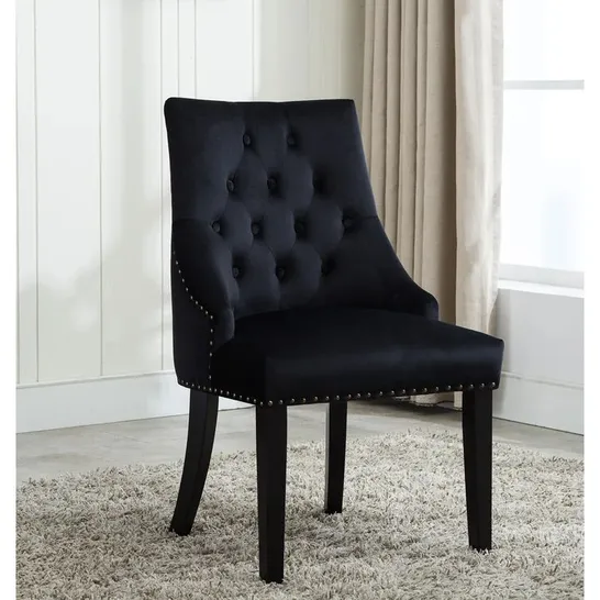 X2 VICTORIA STUDDED ACCENT CHAIR COLOUR: BLACK