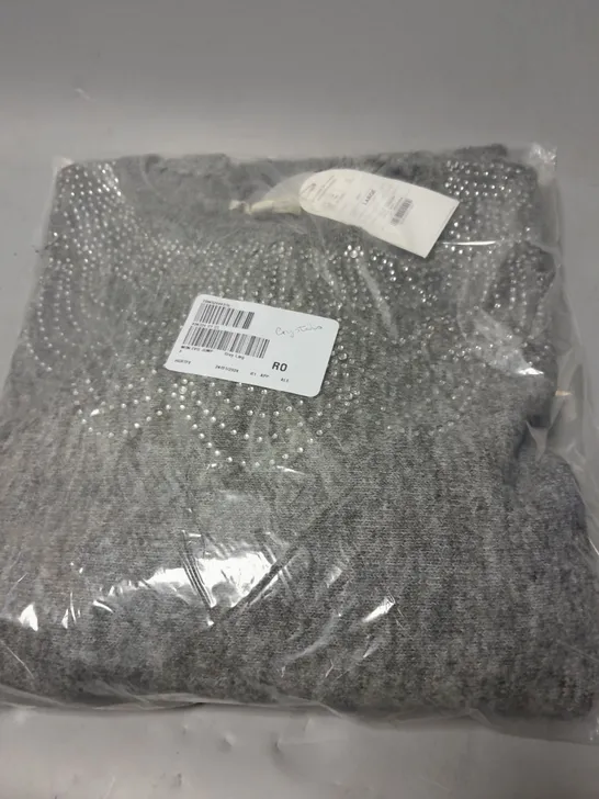 MONSOON EVIE EMBELLISHED JUMPER IN GREY SIZE L 