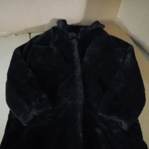 NEW LOOK BLACK FLUFFY JACKET - SIZE 6