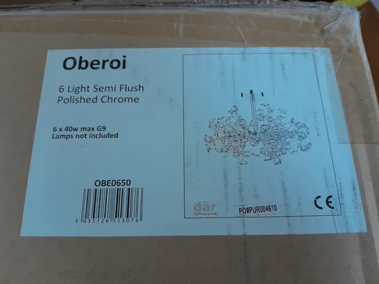 BOXED OBEROI 6-LAMP SEMI FLUSH LIGHT - POLISHED CHROME