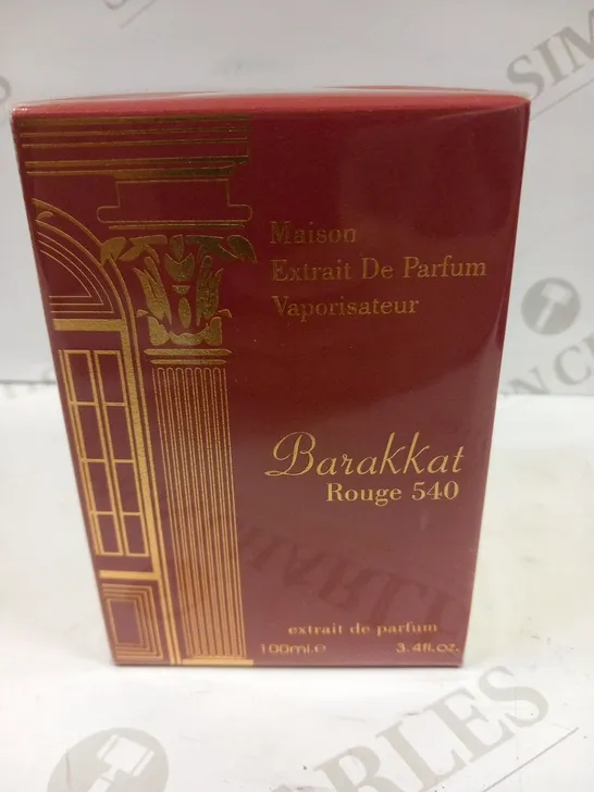 BOXED AND SEALED MAISON EXTRAIT DE PARFUM BARAKKAT ROUGE 540 EXTRAIT DE PARFUM 100ML