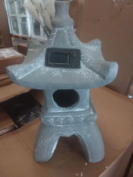 BOXED CERAMIC LED SOLAR PAGODA ORNAMENT