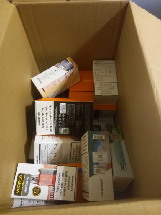 APPROXIMATELY 20 BOXED E-CIGARETTES TO INCLUDE VAPORESSO, VOOPOO, ASPIRE ETC 