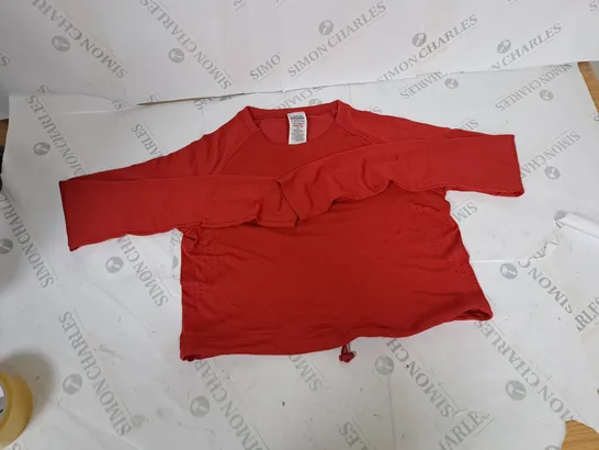 GYMSHARK RED CROP TOP SIZE XS