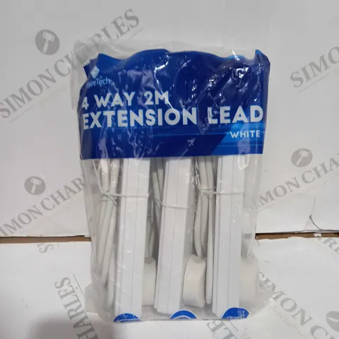 PACKAGED 4 WAY 2M EXTENSION LEAD - WHITE 