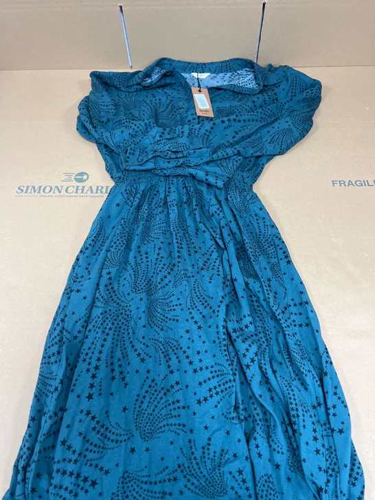 HUSH UK SIZE 10 STARBURST BLUE CHELSEA DRESS 