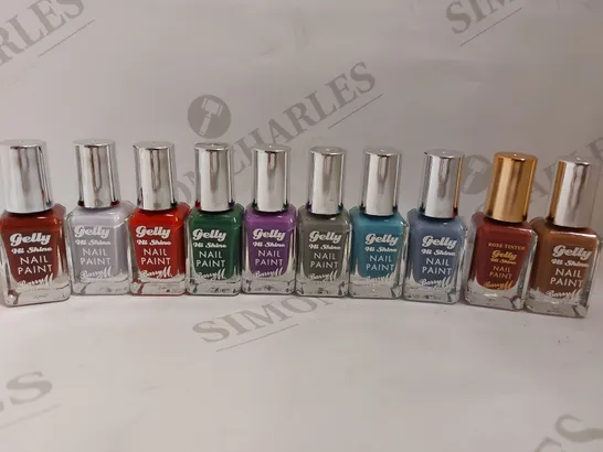 BOX OF APPROX 10 GELLY BARRY M NAIL PAINT IN ASSORTED COLOURS	