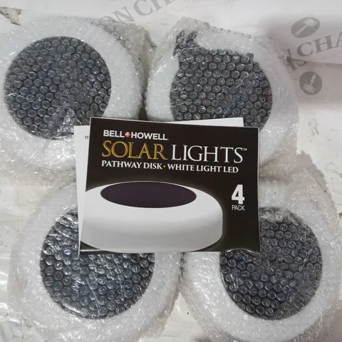 BELL + HOWELL SET OF 4 OUTDOOR PATH SOLAR LIGHT DISKS