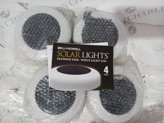 BELL + HOWELL SET OF 4 OUTDOOR PATH SOLAR LIGHT DISKS