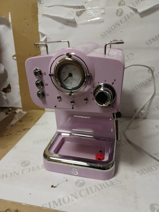 SWAN RETRO PUMP ESPRESSO COFFEE MACHINE - PINK