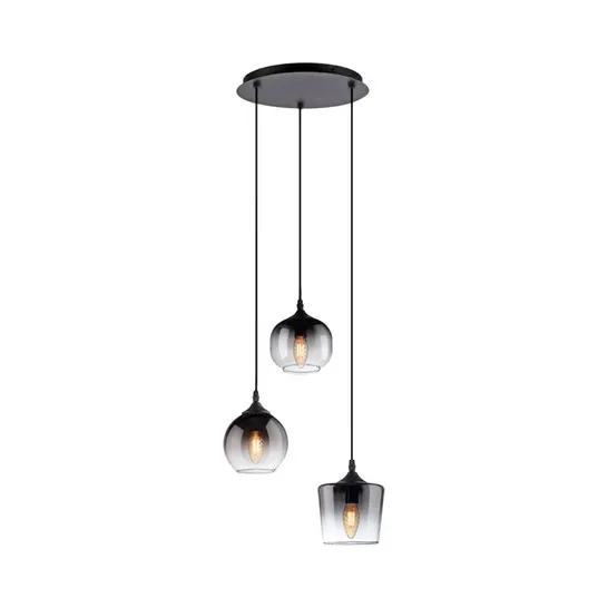 BOXED NATALINA 3-LIGHT MATTE BLACK CLUSTER PENDANT  