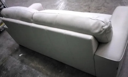 QUALITY ITALIAN DESIGNER MARCOS LARGE 3 SEATER SOFA WHITE GREY LEATHER 