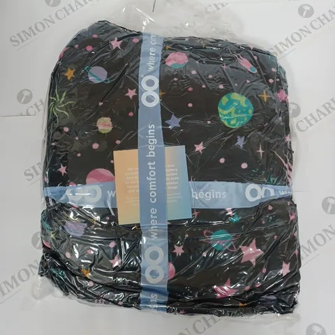 THE OODIE HOODED FLEECE LINED GALAXY BLANKET