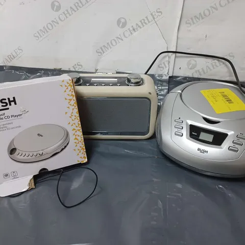 APPROXIMATELY 9 ASSORTED BUSH PRODUCTS TO INCLUDE PORTABLE CD PLAYER, BUSH CLASSIC DAB/FM BLUETOOTH RADIO, CD RADIO BOOMBOX, ETC