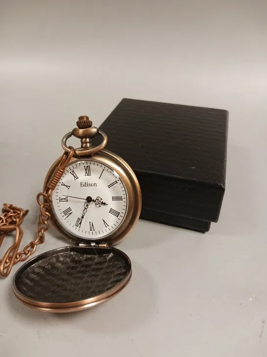 MENS EDISON POCKET WATCH WITH CHAIN