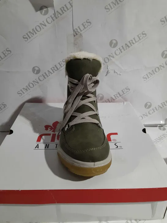 BOXED RIEKER ANTISTRESS WARM HIKING BOOTS, KHAKI - SIZE 4