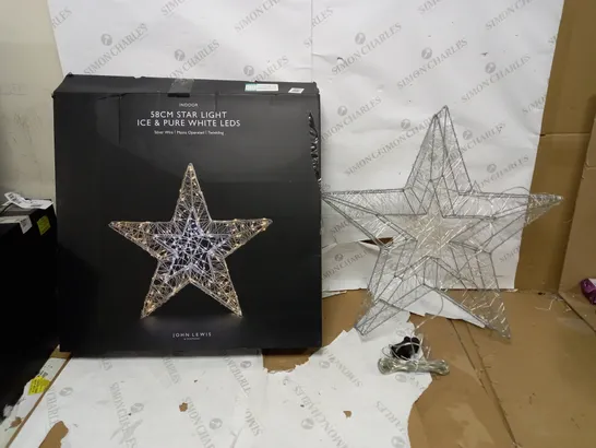 JOHN LEWIS INDOOR 58CM STAR LIGHT ICE & PURE WHITE LEDS