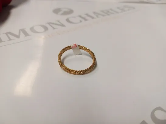 BERING GOLD PLATED MESH INNER RING SIZE 9