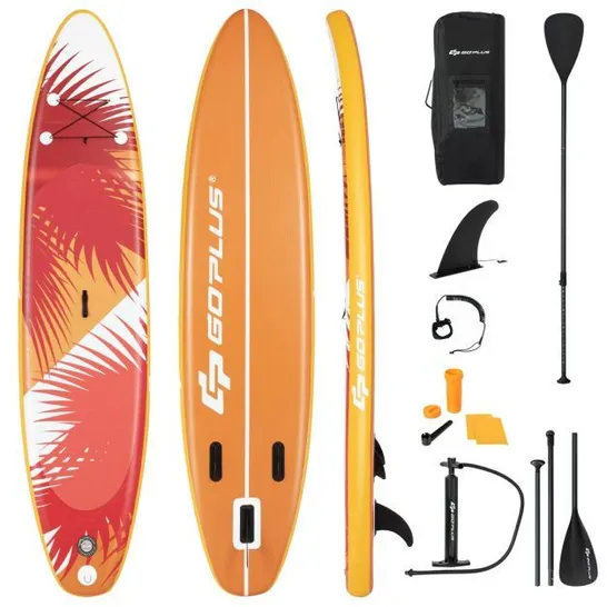 BOXED COSTWAY 11FT INFLATABLE STAND UP PADDLE BOARD WITH NON-SLIP DECK