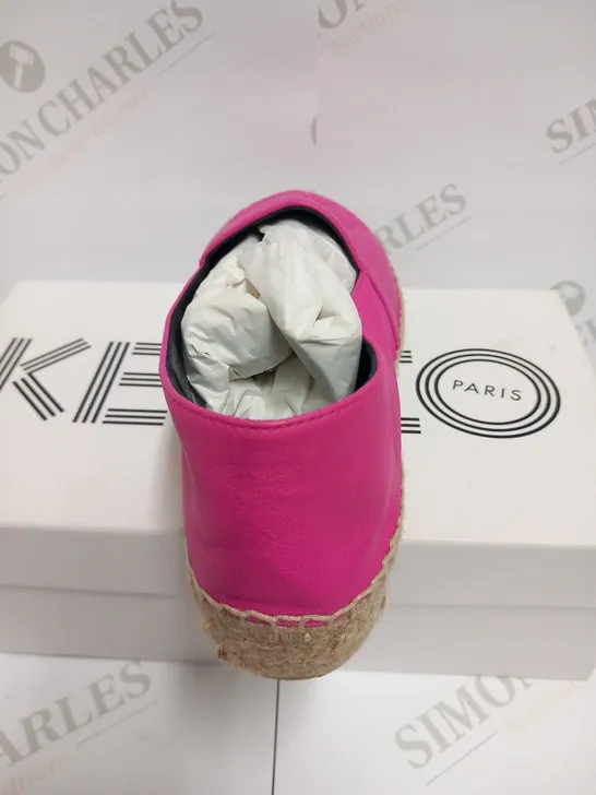 BOXED PAIR OF KENZO ESPADRILLE DEEP FUSCHIA SIZE 37