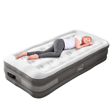 BOXED NEO SINGLE INFLATABLE AIR BED WITH BUILT-IN ELECTRIC PUMP (1 BOX)