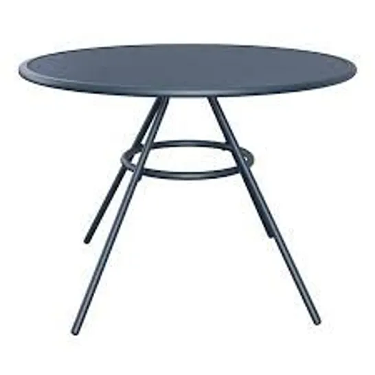 BOXED GOODHOME KILIFI MIDNIGHT NAVY METAL 4 SEATER ROUND DINING TABLE (1 BOX)