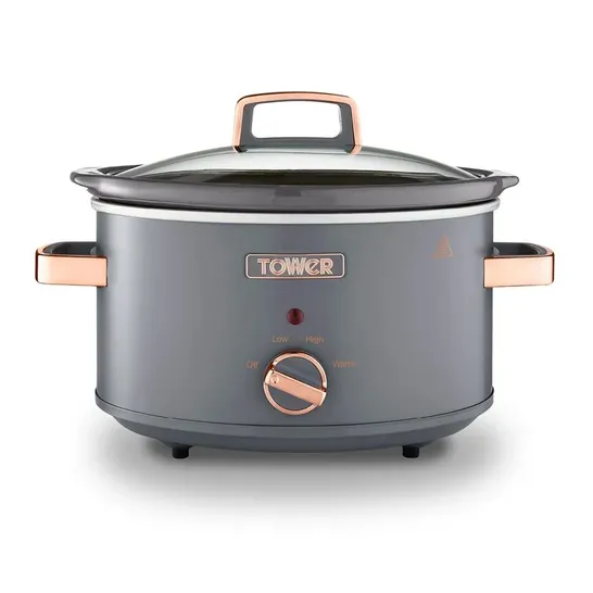 BOXED TOWER CAVALETTO 3.5L SLOW COOKER WITH 3 HEAT SETTINGS, REMOVABLE POT & COOL TOUCH HANDLES 