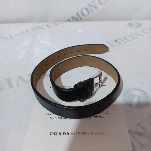 PRADA X AMERICAN EXPRESS AMEX CENTURION BLACK LEATHER WEARABLE BRACELET WITH CERTIFICATE 