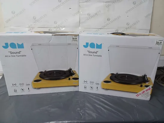 2 BOXED JAM "SOUND" ALL IN ONE TURNTABLES