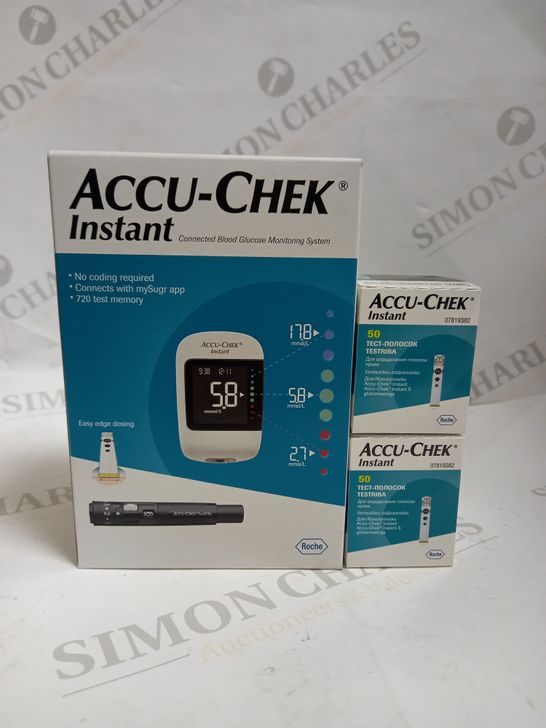 ACCU-CHEK INSTANT BLOOD GLUCOSE MONITORING SYSTEM + TEST STRIPS
