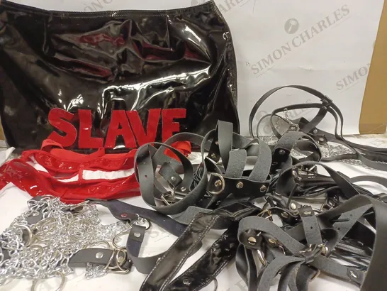 BOX OF APPROX 10 ASSORTED ADULT BONDAGE ITEMS 