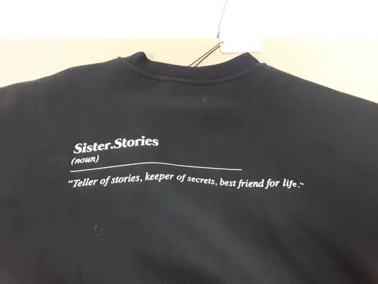 SISTER STORIES BLACK CREW JUMPER - S