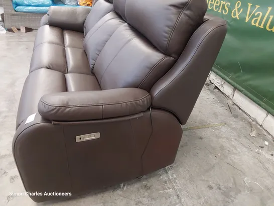 QUALITY BRITISH DESIGNER G PLAN KINGSBURY POWER RECLINING THREE SEATER SOFA CAPRI CHOCOLATE LEATHER 