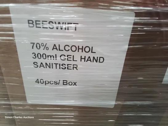 PALLET OF 30 BOXES EACH CONTAINING 40 BOTTLES OF 300ml HAND SANITIZER. 1200 BOTTLES TOTAL