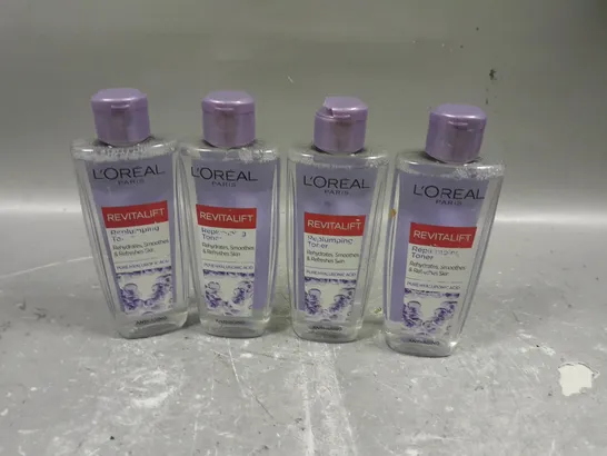 LOT OF 4 L'OREAL REVITALIFT REPLUMPING TONER 200ML