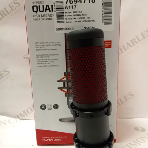 HYPERX HX-MICQC-BK QUADCAST STANDALONE MICROPHONE 