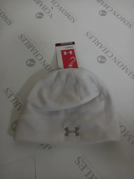 UNDER ARMOUR WHITE FLEECE BEANIE 