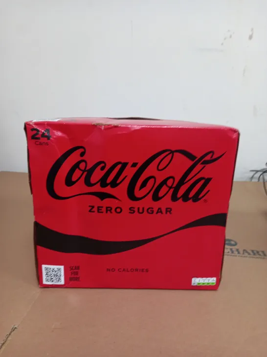 LOT OF 24 CANS OF COCA-COLA ZERO SUGAR