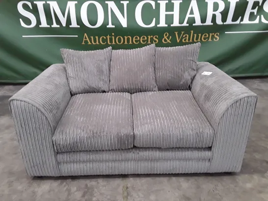 QUALITY DESIGNER 2 SEATER SOFA - GREY JUMBO CORD FABRIC