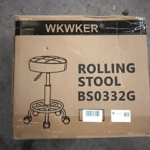 BOXED WKWKER ROLLING STOOL