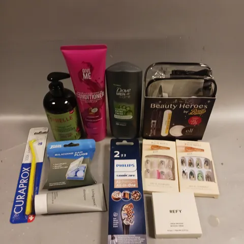 APPROXIMATELY 20 ASSORTED HEALTH & BEAUTY PRODUCTS TO INCLUDE REFY CREAM BRONZER, LIVING PROOF SHAMPOO, GIVE ME CONDITIONER ETC 