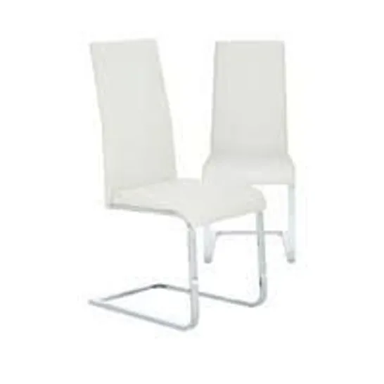 BOXED PAIR OF JET FAUX LEATHER CHAIRS- WHITE ( 1 BOX )  RRP £149