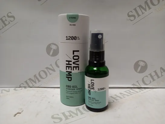 LOVE HEMP CBD OIL ATOMISER SPRAY 30ML - STRONG 4% CBD 1200MG 